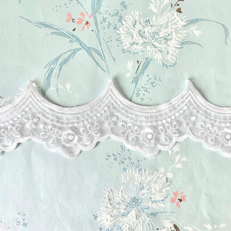 Embroidered Sheer Bridal Scalloped Alencon Lace