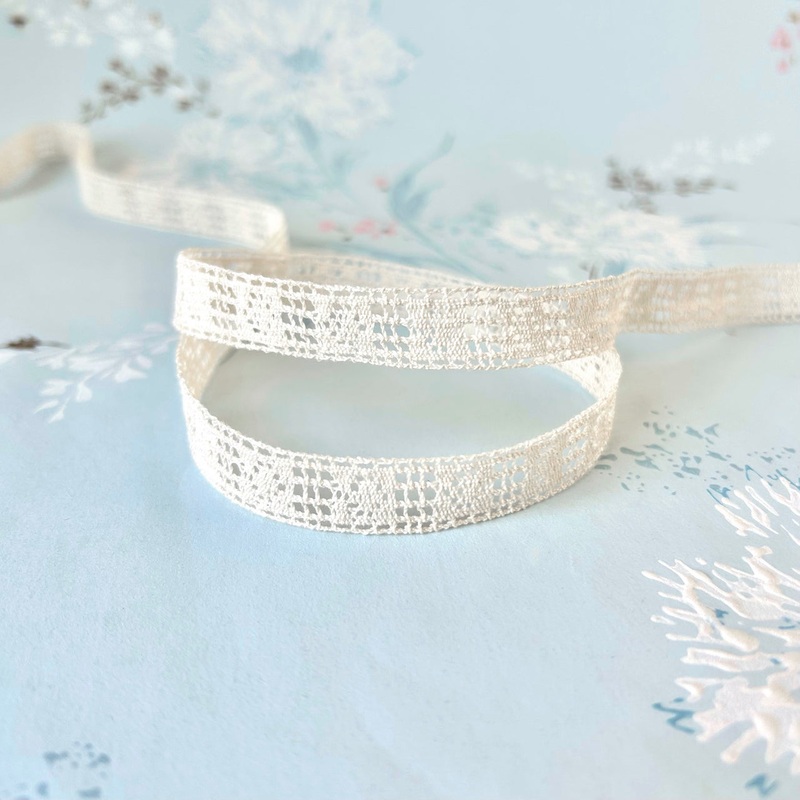 Geometric Cluny Lace-Natural-By the Yard & 144 Yard Roll