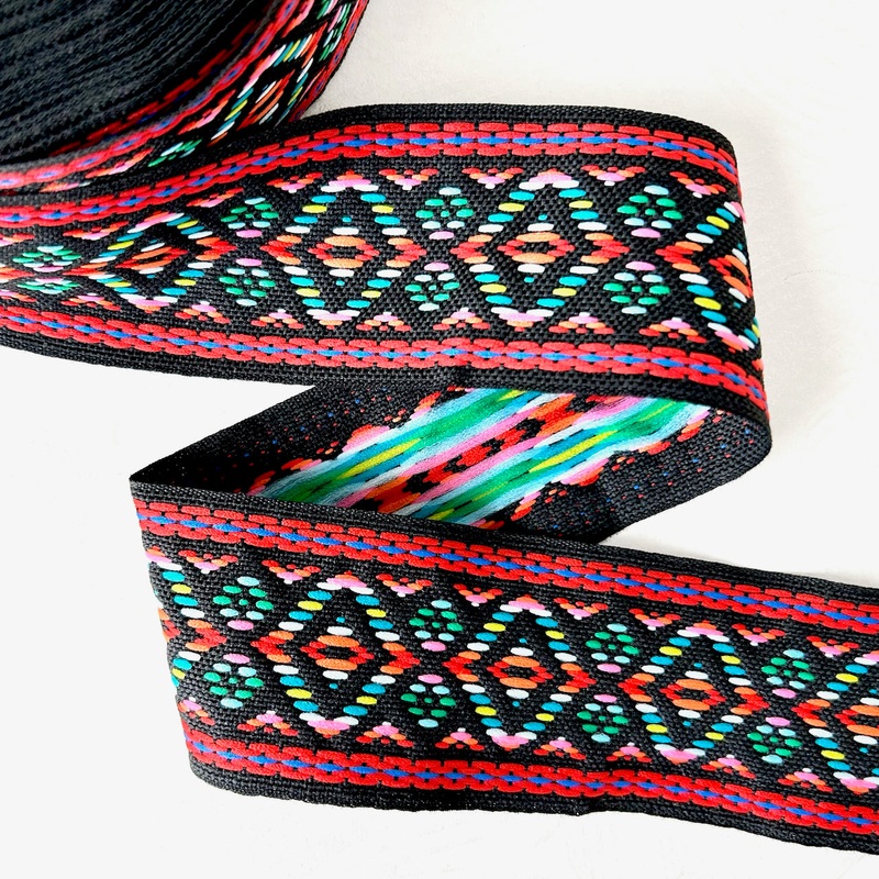 Geometric Jacquard-Multicolor on Black