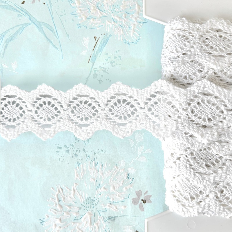 Hexagon Cotton Cluny Lace-White-By the Yard & 36 Yard Board