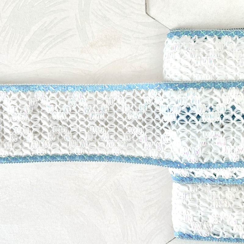 Iridescent Lace-White & Blue