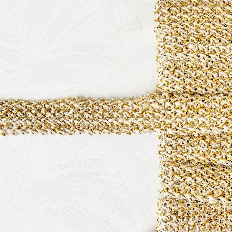 Metallic Jute Open Braid-Jute & Gold