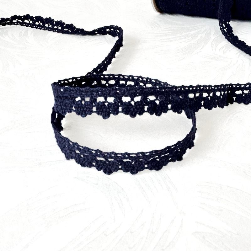 Navy Cluny Lace-Navy-By the Yard & 150 Yard Roll