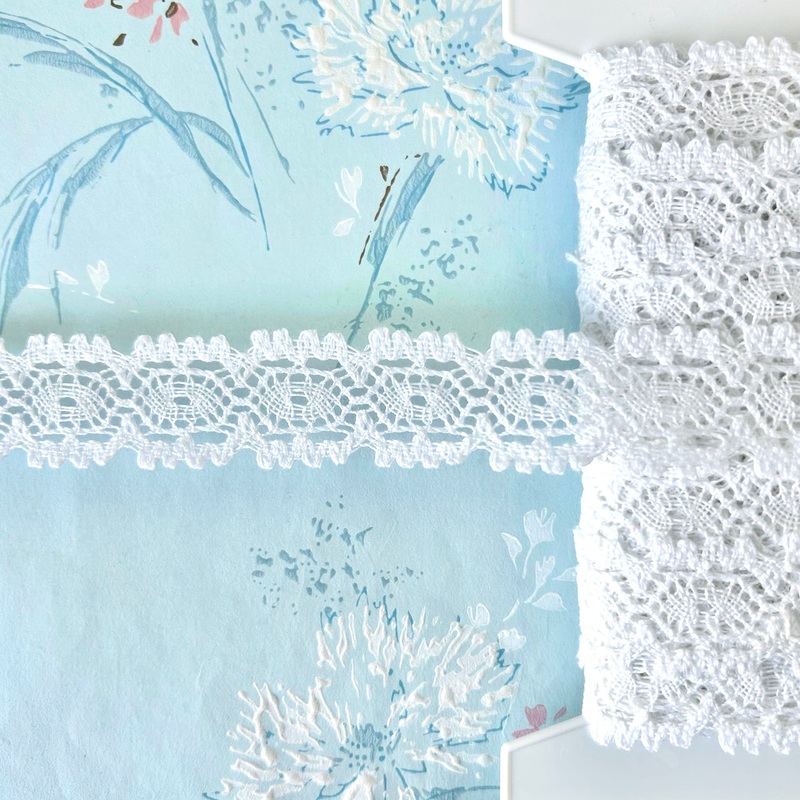 Ovals Cotton Cluny Lace-White-By the Yard & 72 Yard Roll