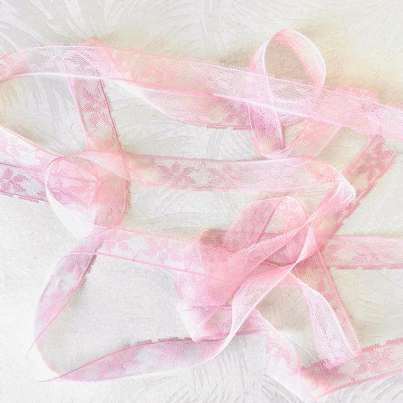 Pink Flat Lace-Pink-By the Yard & 590 Yard Roll