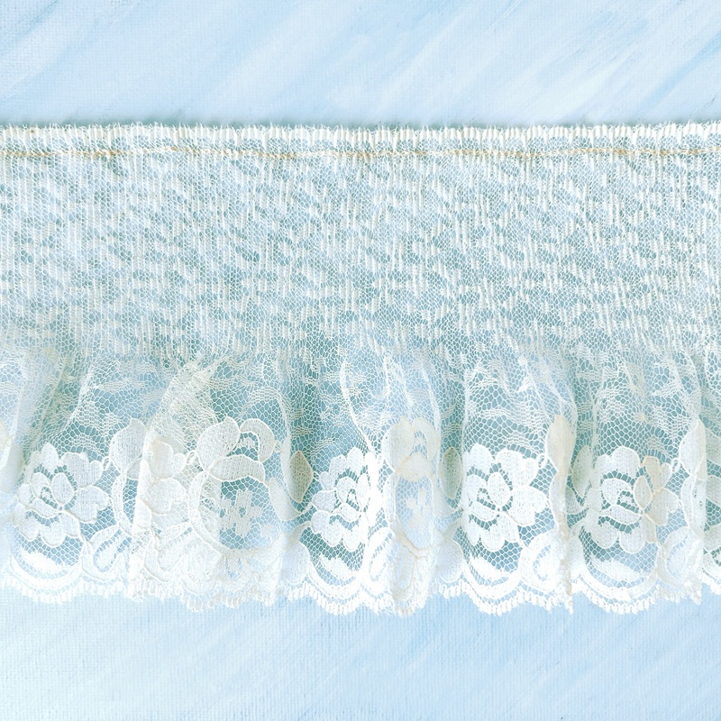 Pleated Lace Trim-Ivory-By the Yard & 10 Yard Board