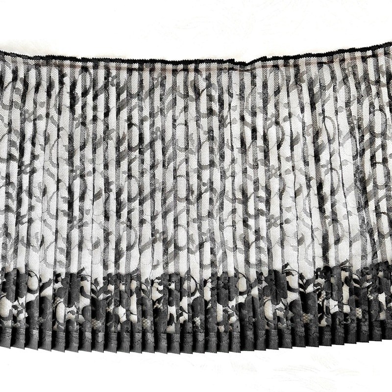 Pleated Tulle Lace Trim-Black-By the Yard & 5 Yard Bundle