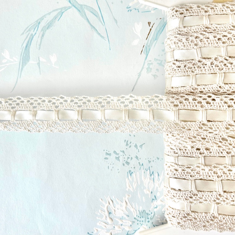 Ribbon Inset Lace-Ivory-By the Yard & 36 Yard Board