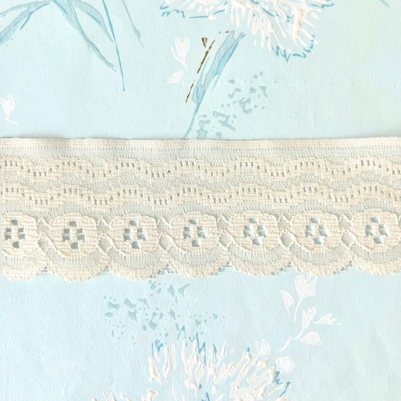 Scallop Edge Flat Lace-Beige-By the Yard & 144 Yard Roll