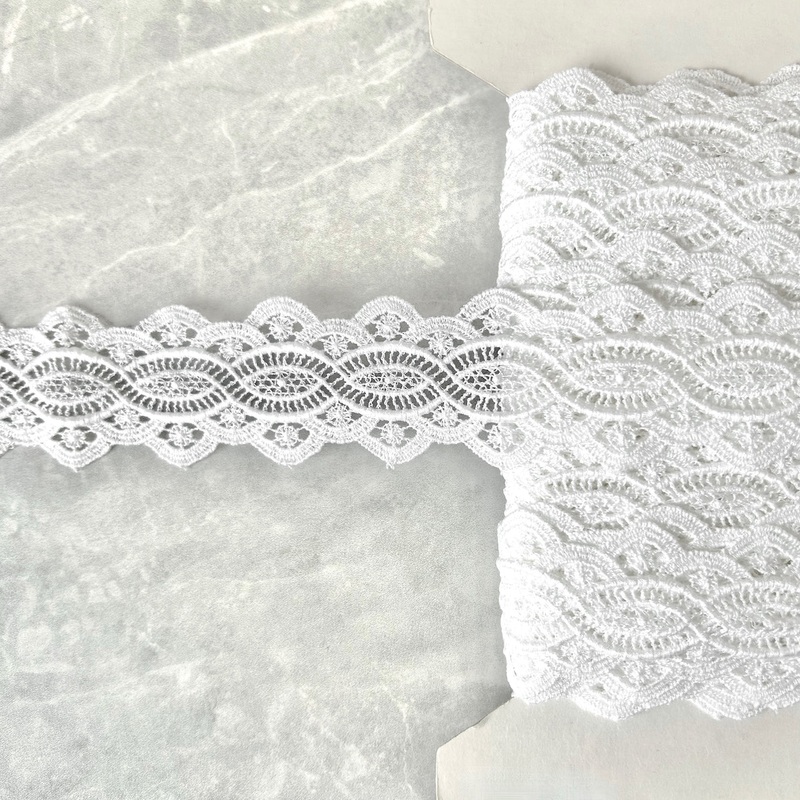 Scallop Wave Venice Lace-White