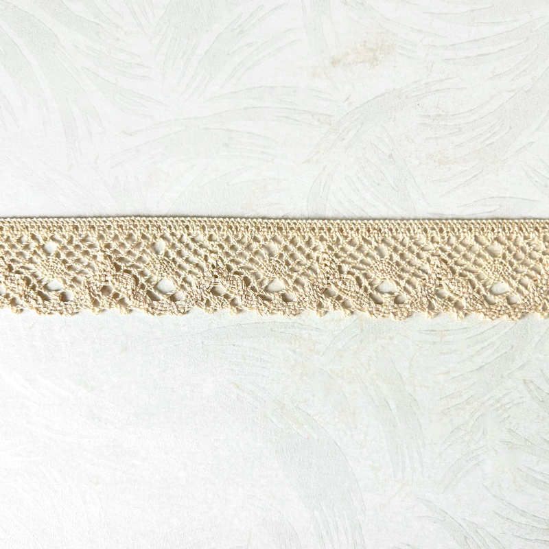 Scalloped Cluny Lace-Natural-By the Yard & 144 Yard Roll