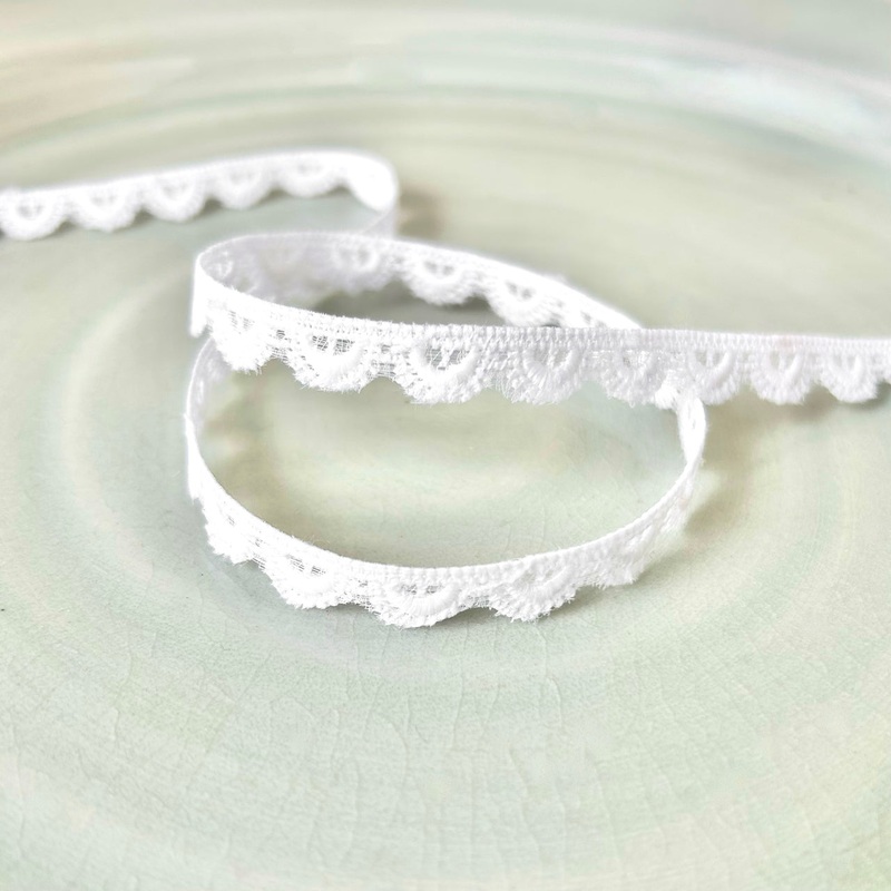 Scalloped Venice Lace-White