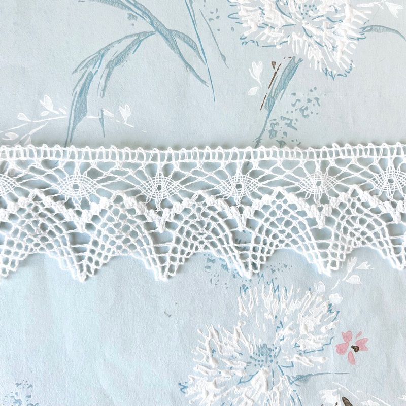 Wide Pointed Cluny Lace-White-By the Yard & 36 Yard Board