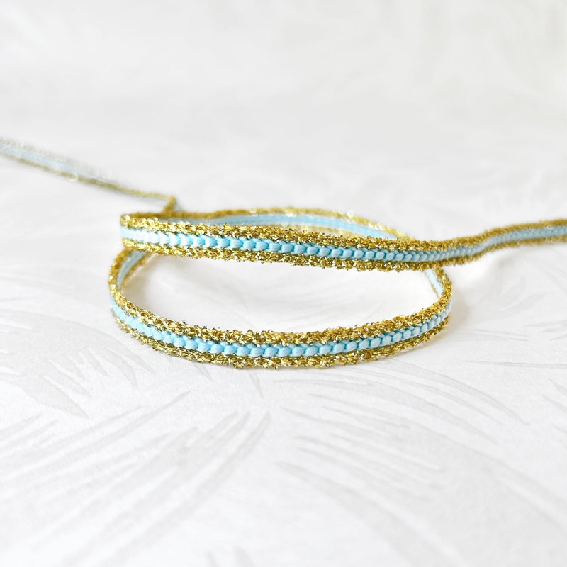 Blue & Metallic Gold Braid-Blue & Gold