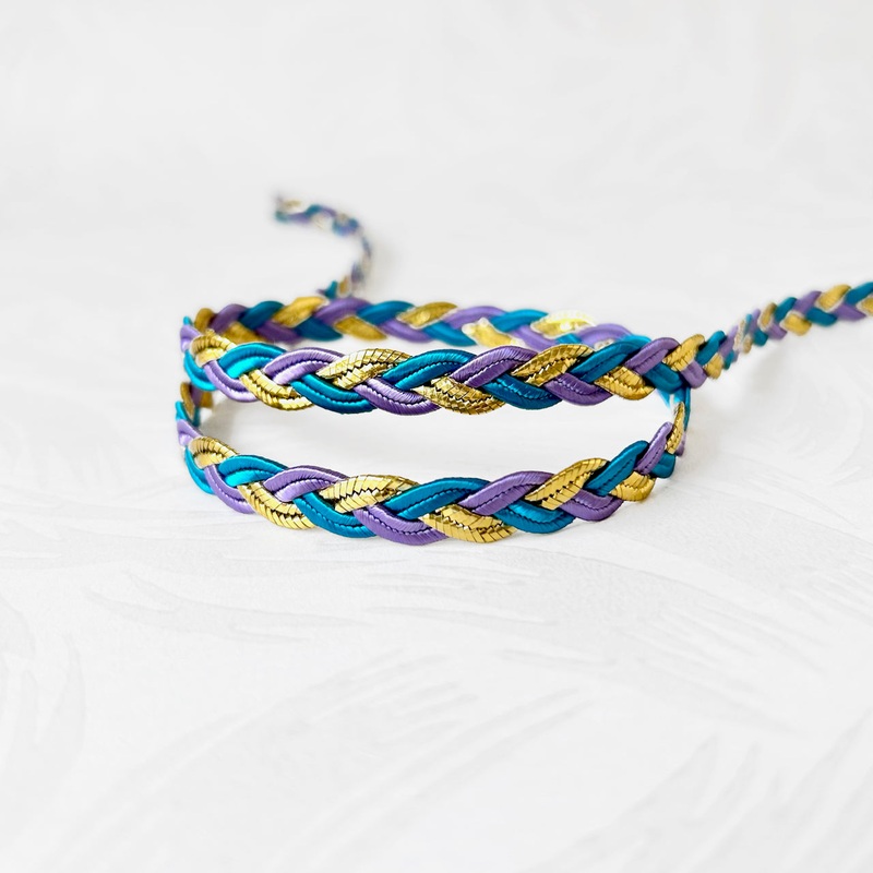 Colorful Chunky Braid-Purple, Blue & Gold