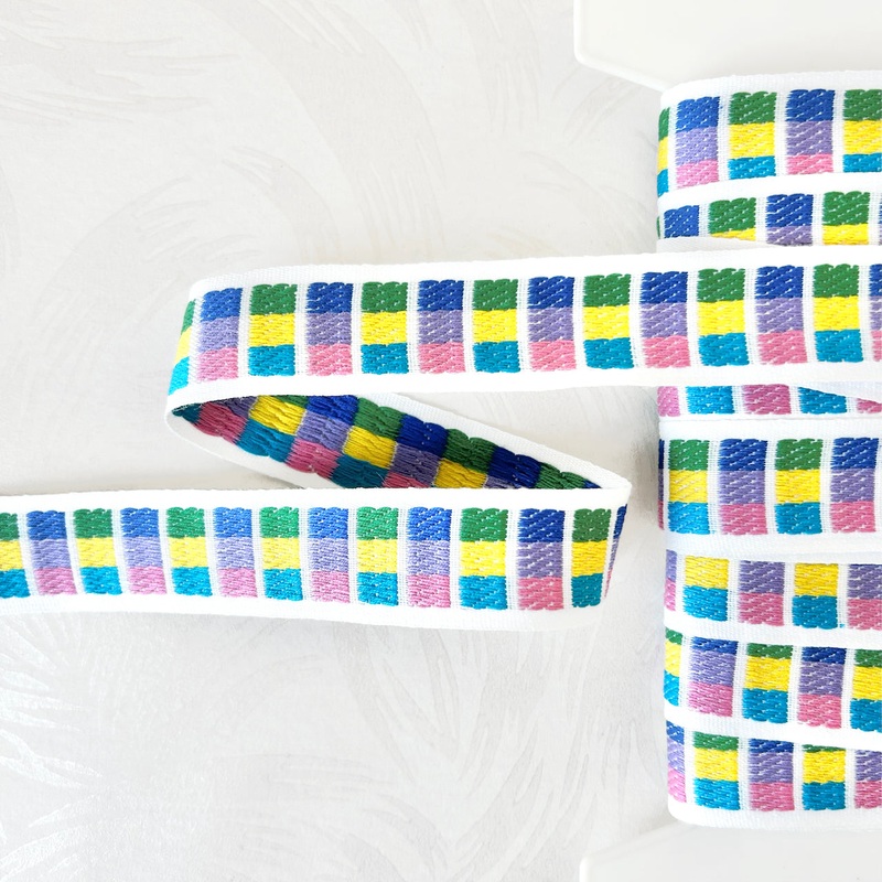 Colorful Squares Jacquard-Multicolor on White