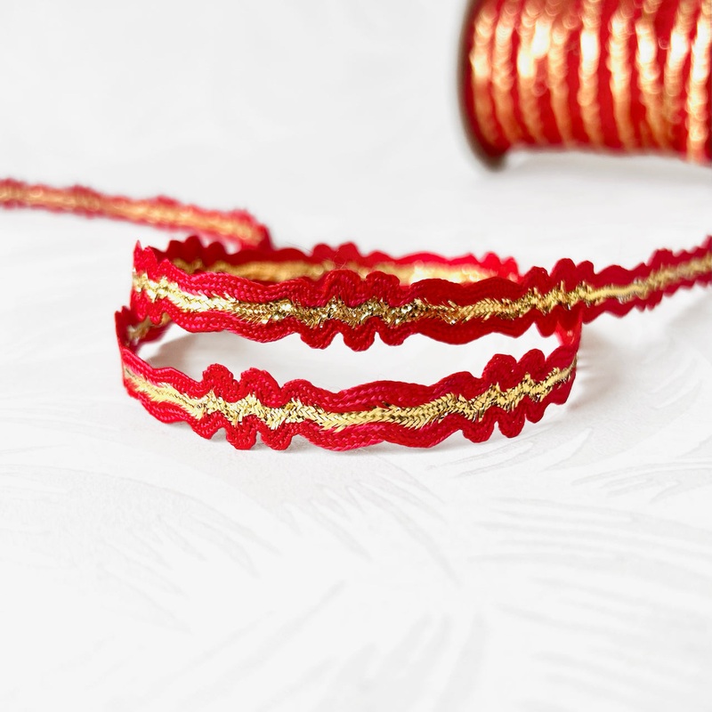 Decorative Metallic Braid-Red & Gold