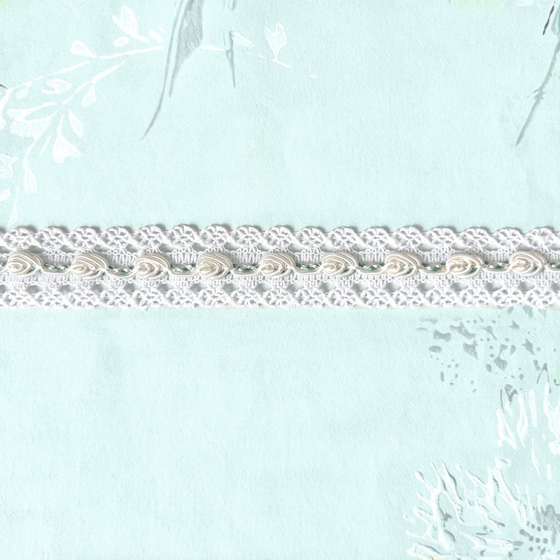 Floral Rococo Flat Lace-White on Bright White