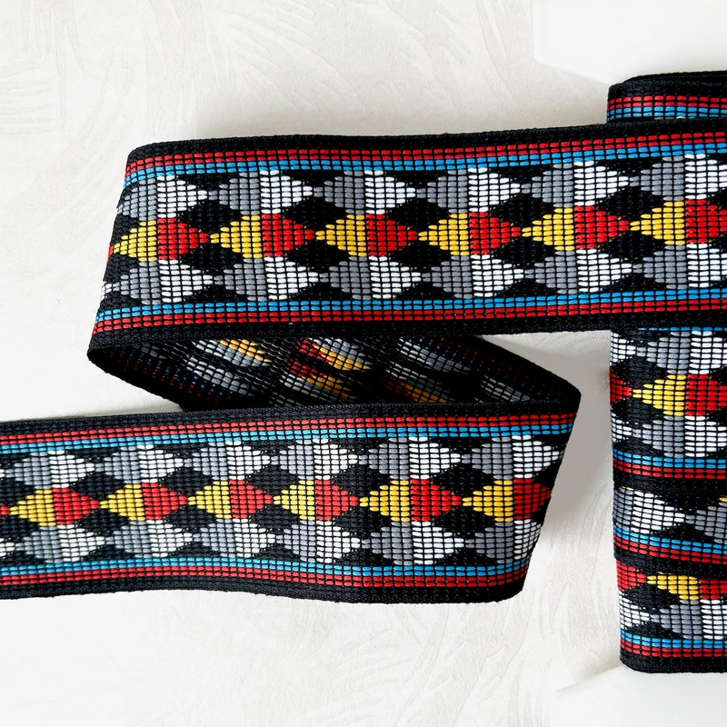 Geometric Diamond Jacquard-Multicolor on Black