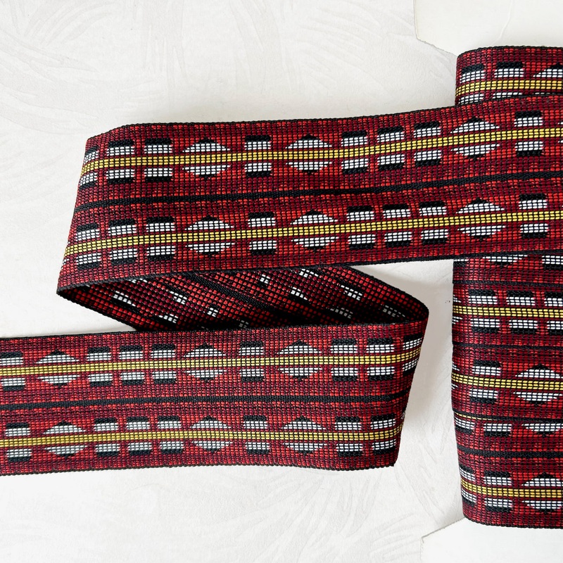 Geometric Jacquard-Red & Yellow