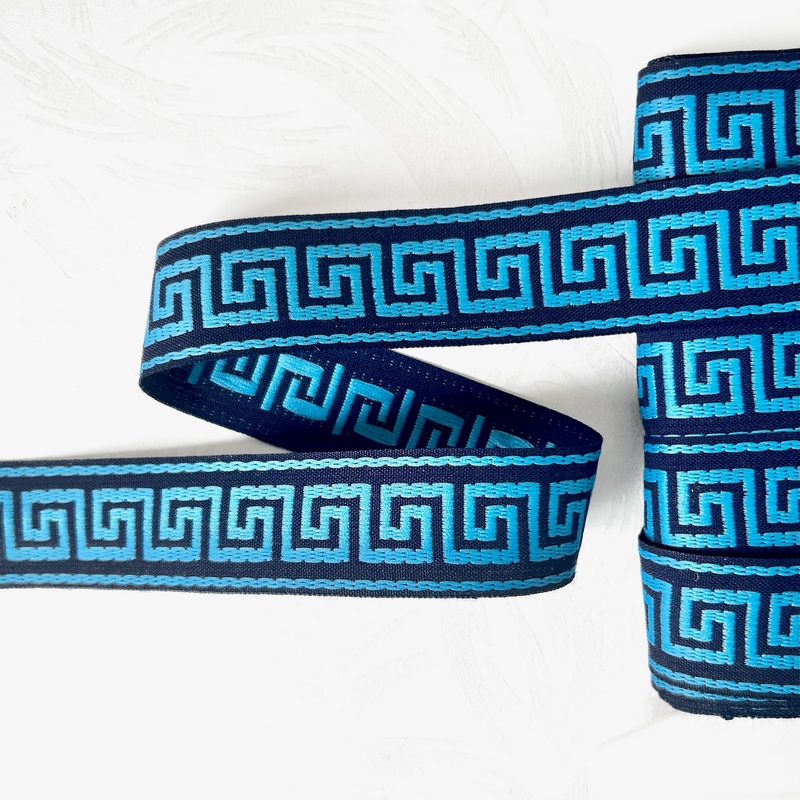 Greek Key Jacquard-Blue