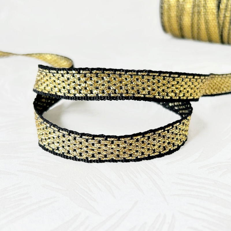 Metallic Braid-Gold & Black-By the Yard & 36 Yard Board