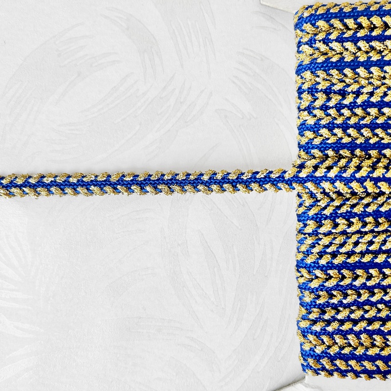 Metallic Braid-Royal Blue & Gold