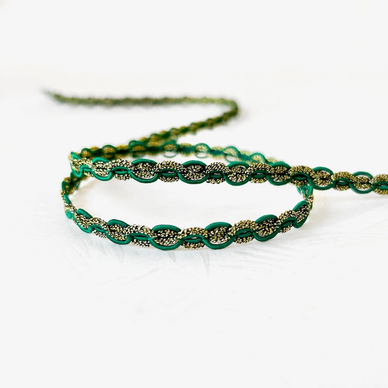 Metallic Decorative Braid-Green & Gold