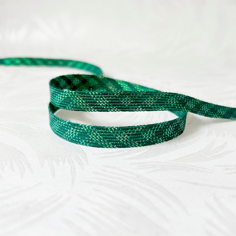 Metallic Flat Braid-Green