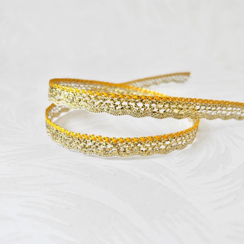 Metallic Gold Braid-Gold & Orange