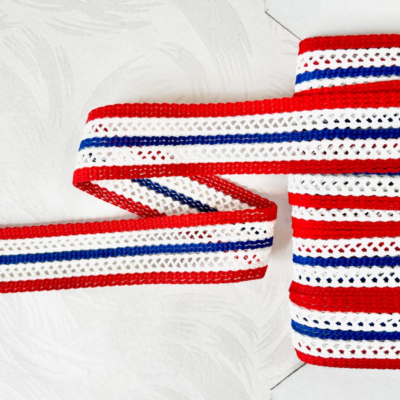 Striped Braid-Red White & Blue