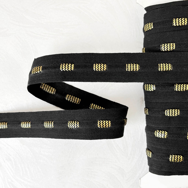 Black Tape Metallic Center-Black & Gold