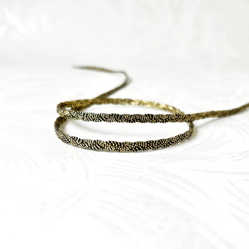 Braided Metallic Trim-Black & Gold-By the Yard & 36 Yard Board