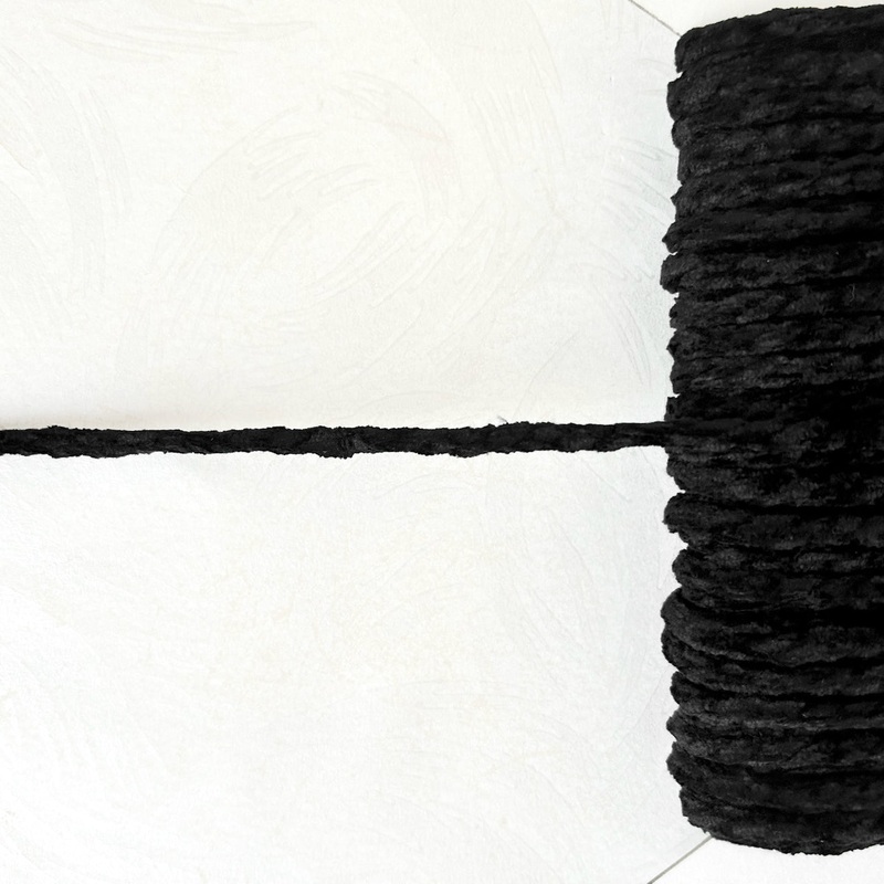Chenille Twisted Cord-Black