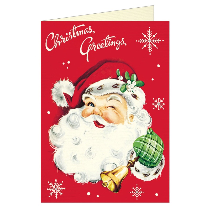 Christmas Card by Cavallini, Santa
