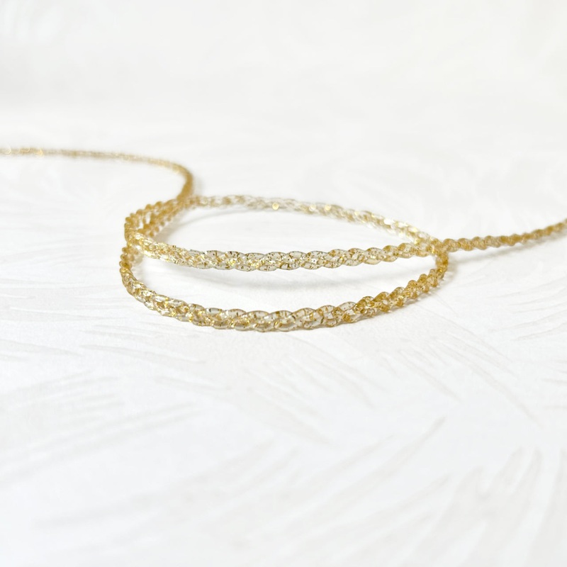 Clear Plastic Metallic Gold Braid