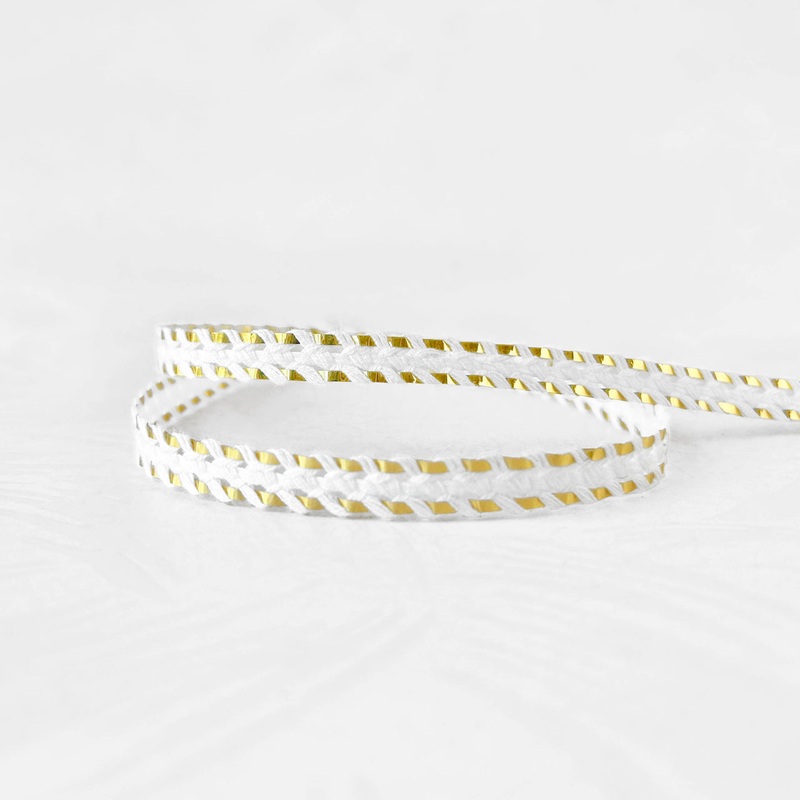 Cotton and Metallic Braid-White & Gold