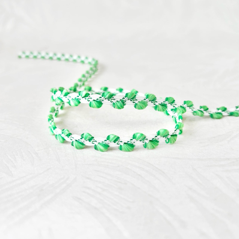 Floral Passementerie Braid-Green-By the Yard & 36 Yard Board