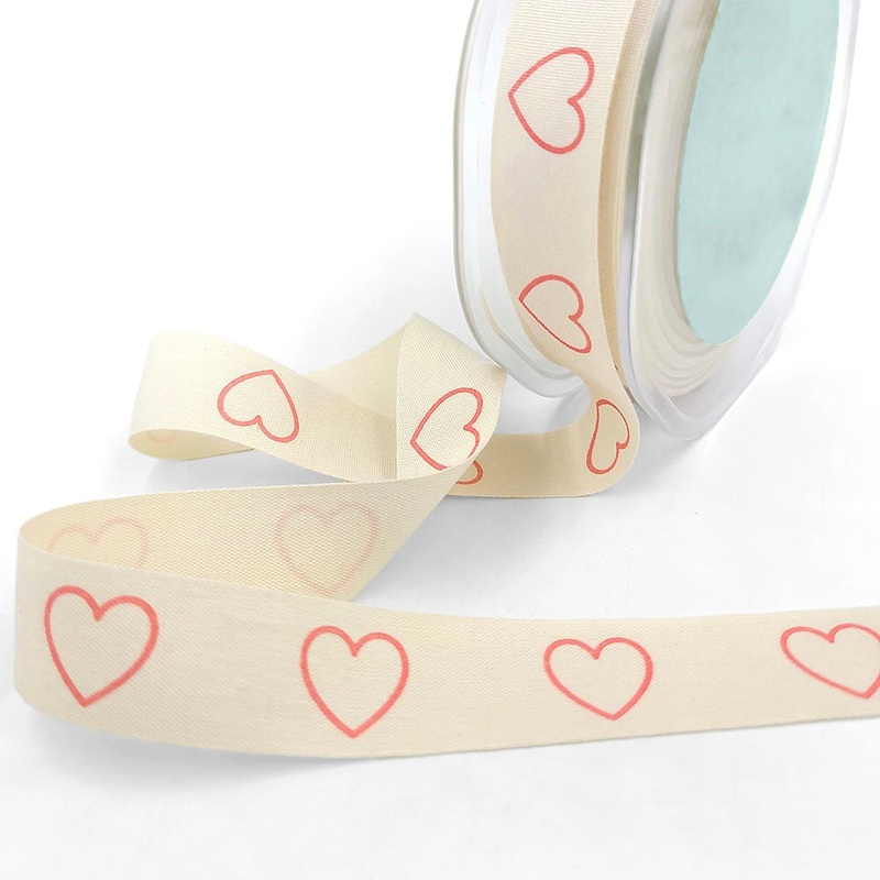 Heart Outline - Natural Cotton Icon Ribbons