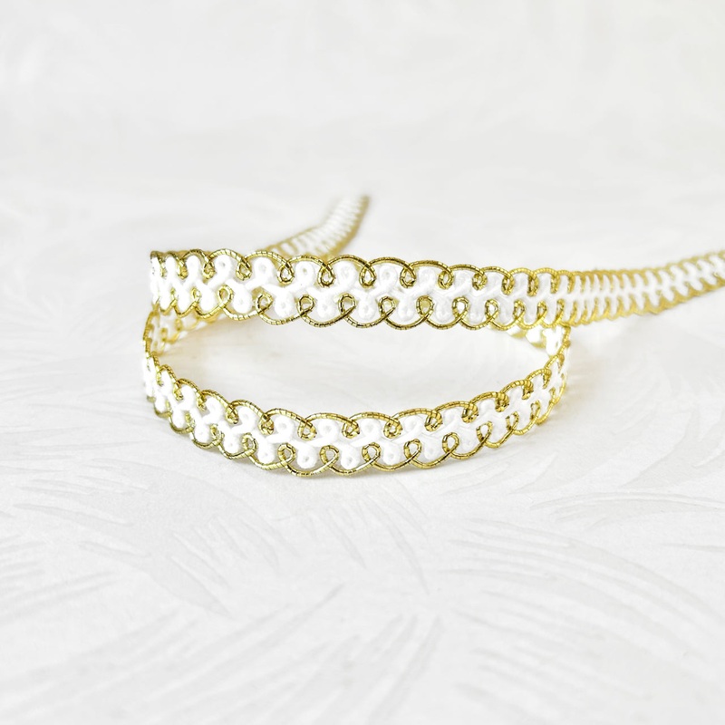 Metallic Gimp Braid-Gold & White