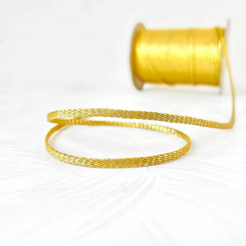 Metallic Gold Flat Braid-Gold-By the Yard & 144 Yard Roll