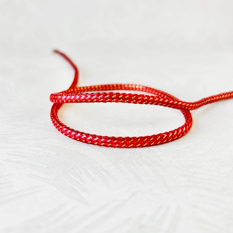 Metallic Gold & Red Braided Cord