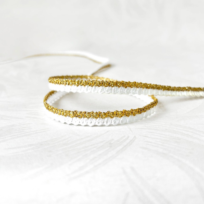 Metallic Gold Sparkle Piping-Gold & White