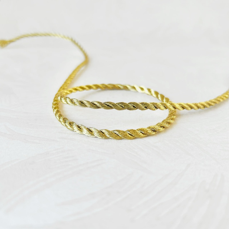Metallic Gold Twisted Cord-Gold-By the Yard & 36 Yard Board