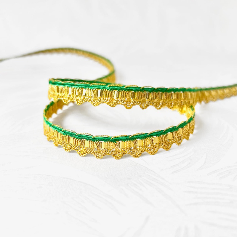 Metallic Inset Braid-Gold & Green