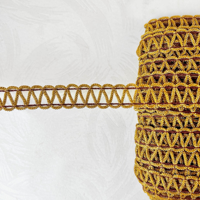 Metallic Ladder Braid-Gold & Brown
