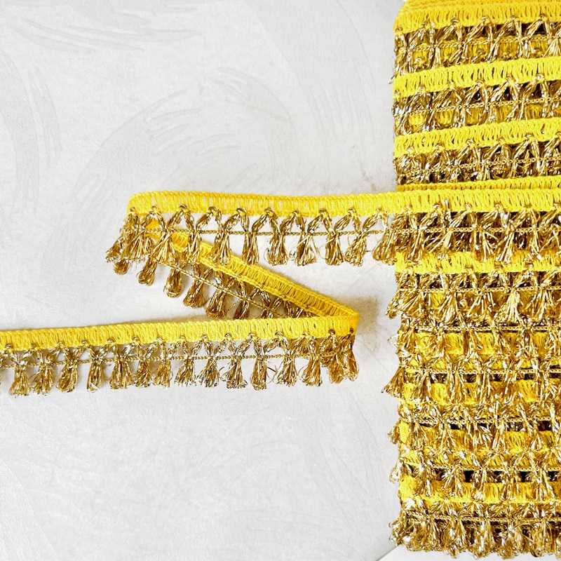 Metallic Loop Fringe-Gold & Yellow
