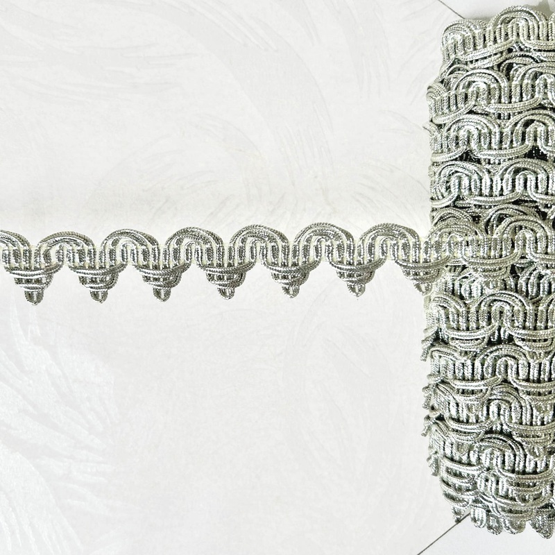Metallic Scallop Point Cord Braid
