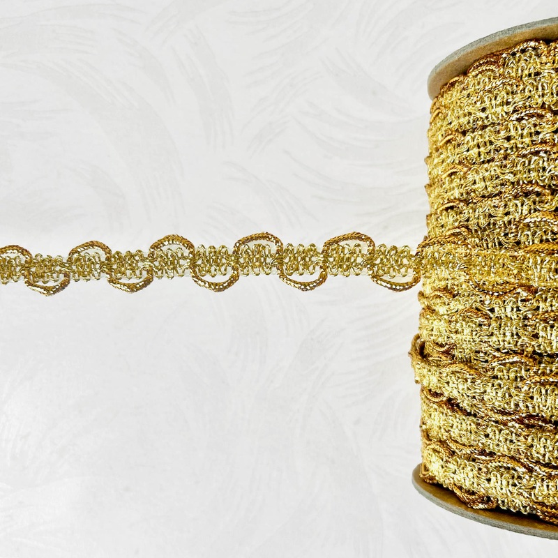 Metallic Scalloped Loop Braid-Gold-By the Yard & 36 Yard Roll