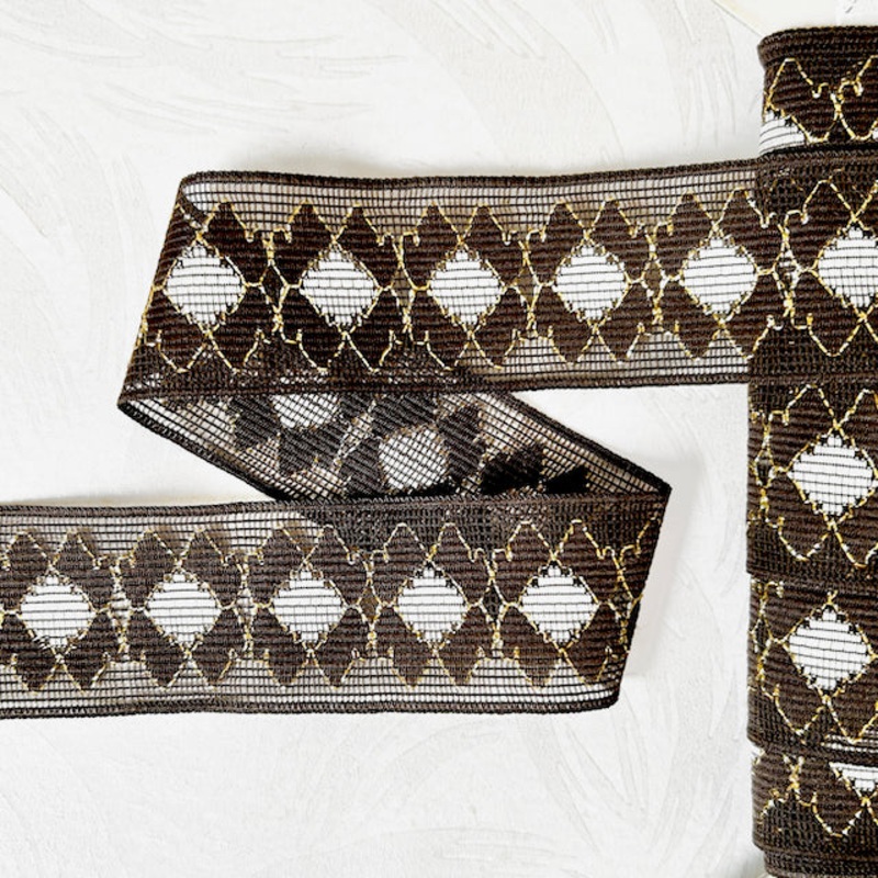 Metallic Weave Braid-Brown & Gold